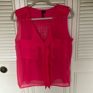 Hot pink shear blouse